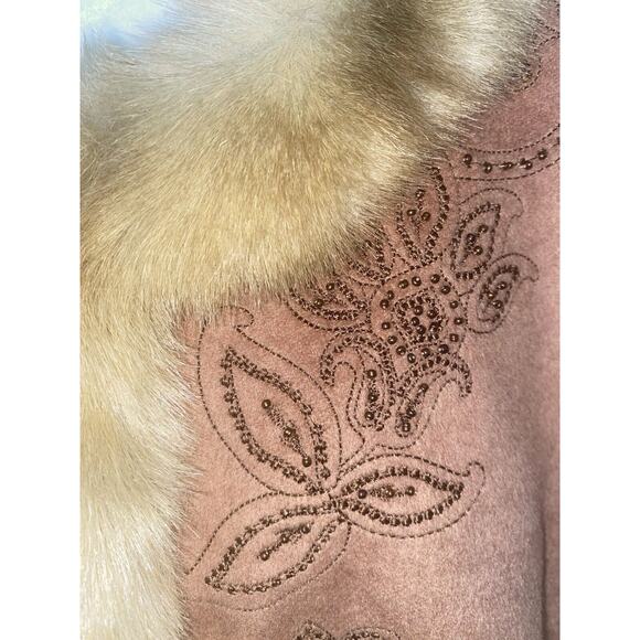 Pamela McCoy New Wool Cashmere Blend Faux Fur Jacket Tan 1X 2X Read Measurements - Picture 4 of 11